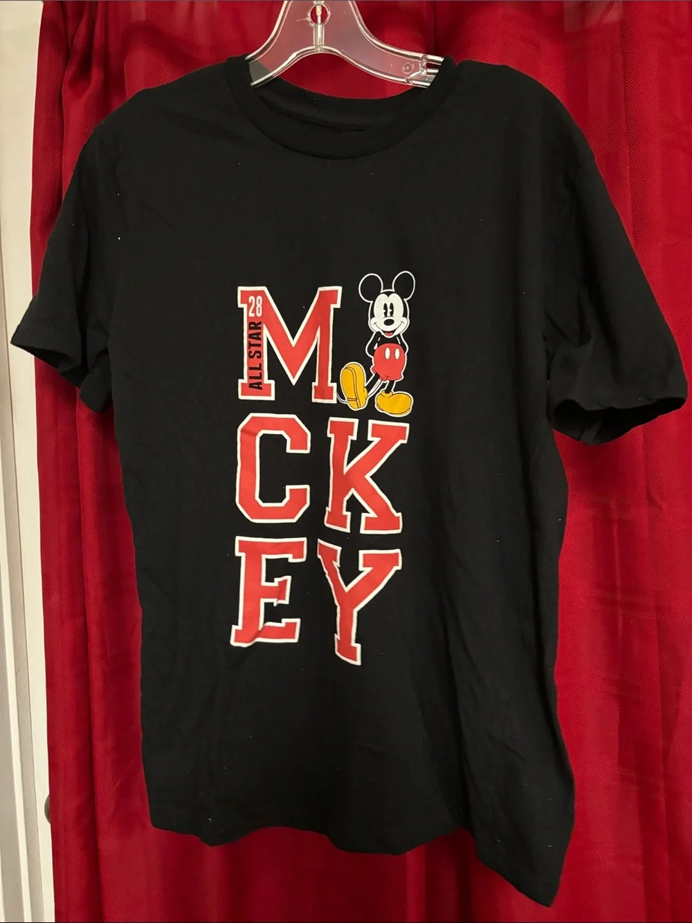 Disney Black Kids Mickey Graphic Tee with Red & Yellow Accents
